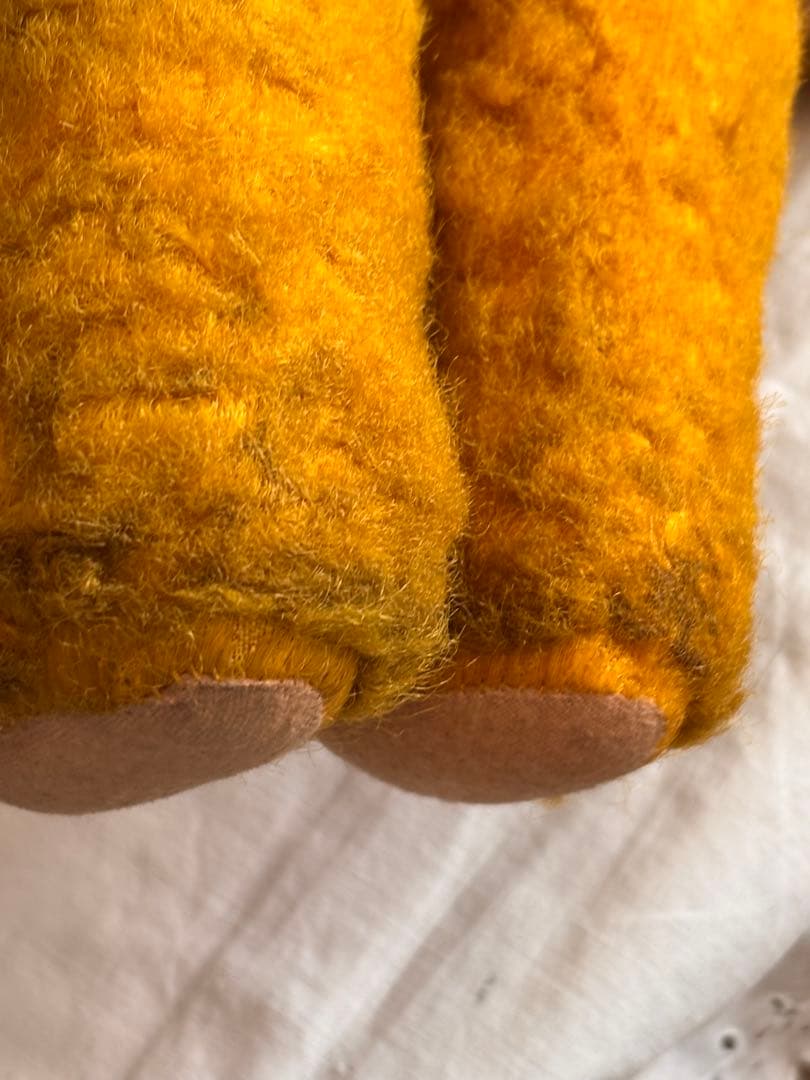 最終ʕ•ᴥ•ʔ アンティークベア　ボネエプロン付き　アンティークテディベア