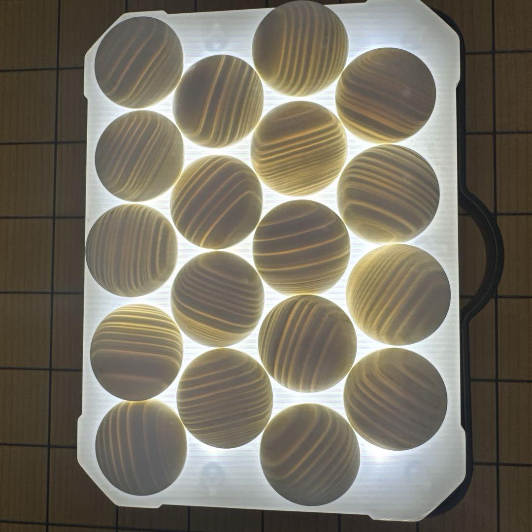 天地柾　囲碁盤 19路盤 碁石　蛤　雪印