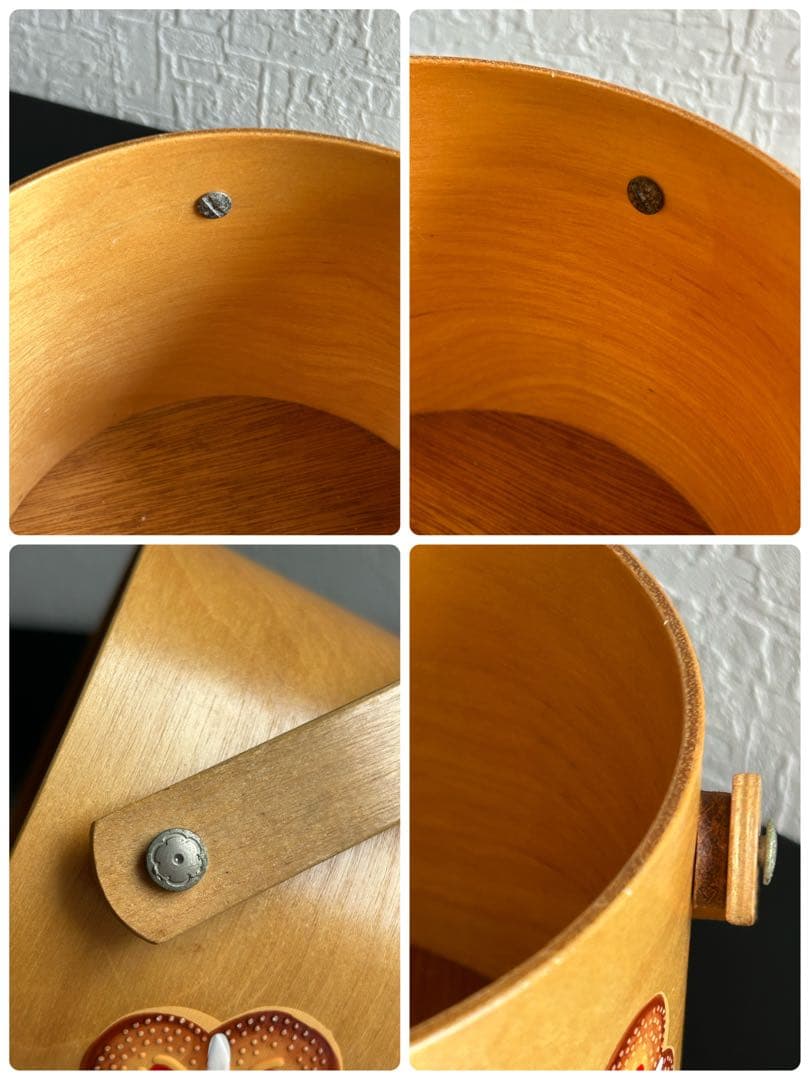 ヴィンテージ　木製クッキージャー　ビスケット　アンティーク　古道具　USA