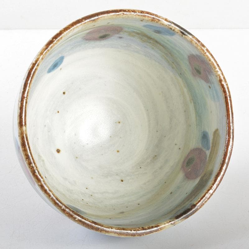 茶道具　河井寛次郎作　糖白釉　花碗　仕覆付　共箱　M　R5806