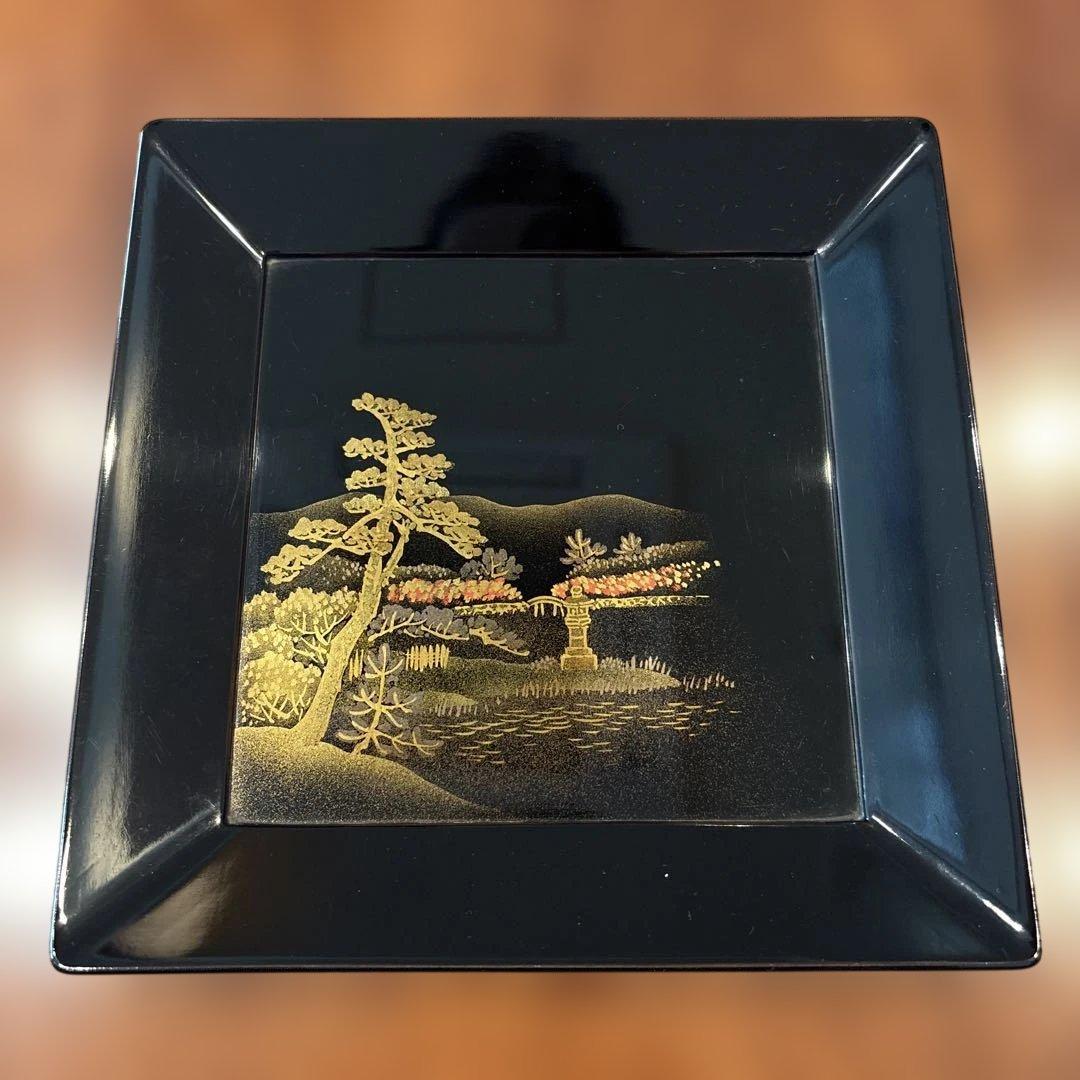 蒔絵　安原祥窓作　菓子盆10枚セット 京各所研出蒔絵　元箱