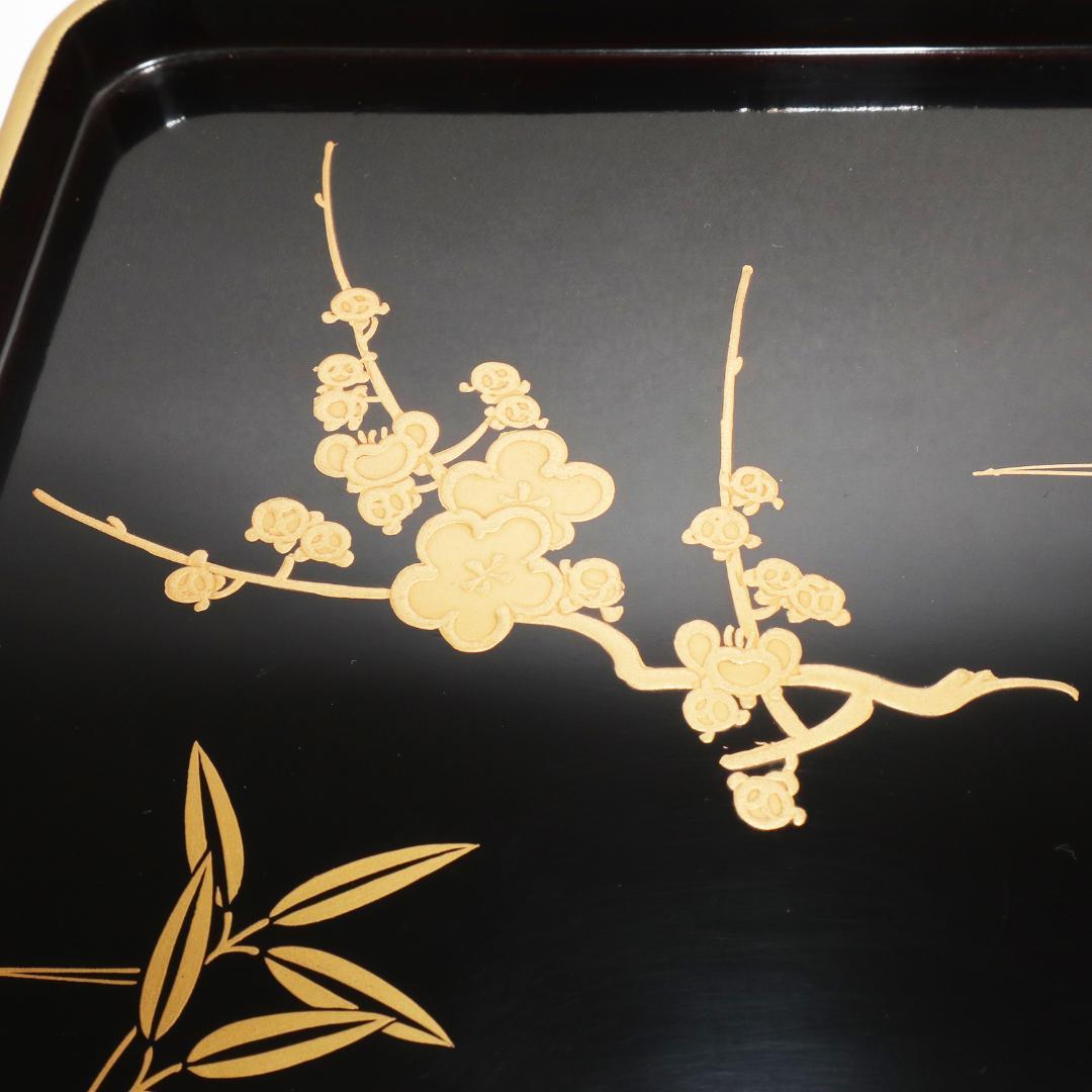 漆 蒔絵 小盆 松竹梅　20客　箱付き　レトロ　16.5cm