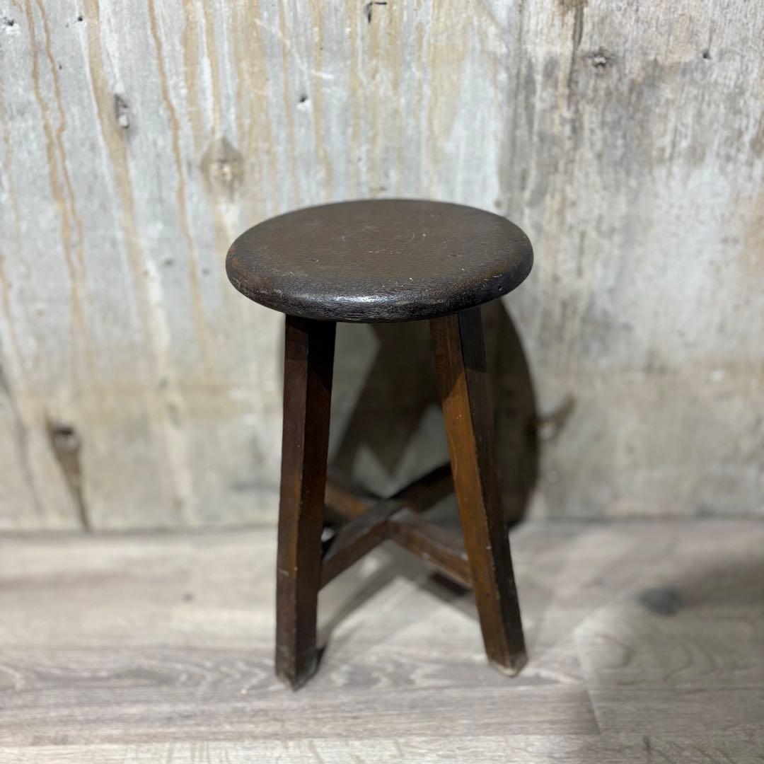 ヴィンテージ　丸スツール　ラウンドスツール　古道具