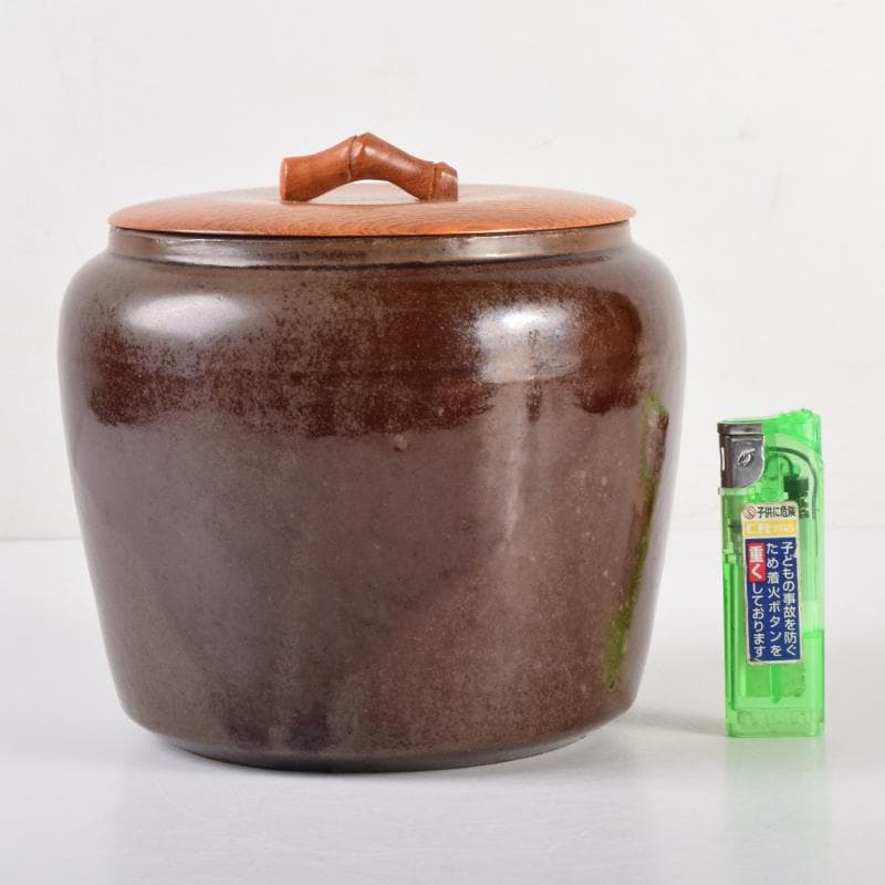 茶道具　瀬戸焼　古瀬戸　水指　時代箱付　V　6950