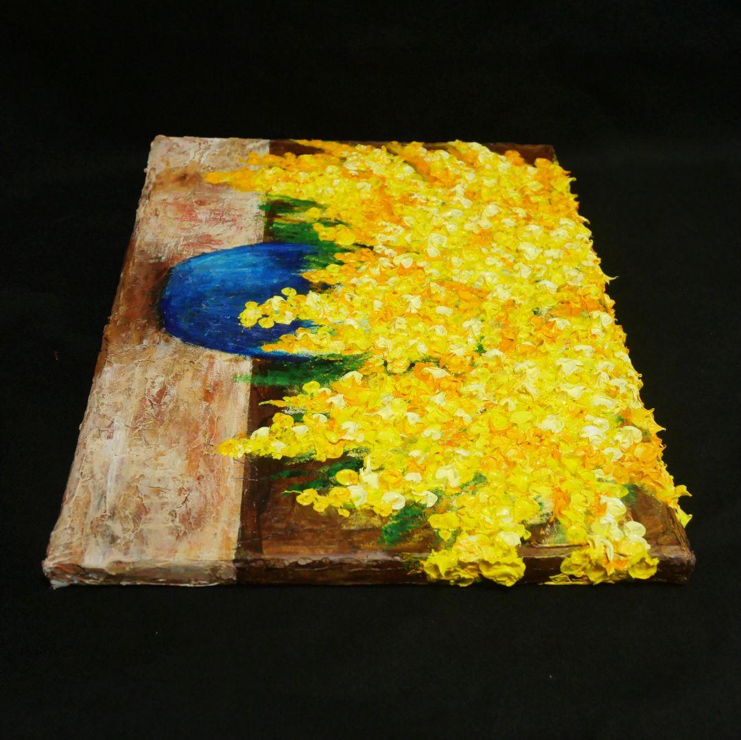 油絵 油彩 油彩画 絵 絵画 【ミモザ】F4号