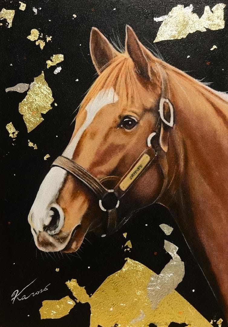 上鈴木正一 油彩画 B4『オルフェーヴル5』新作原画 超オススメの作品です!!!