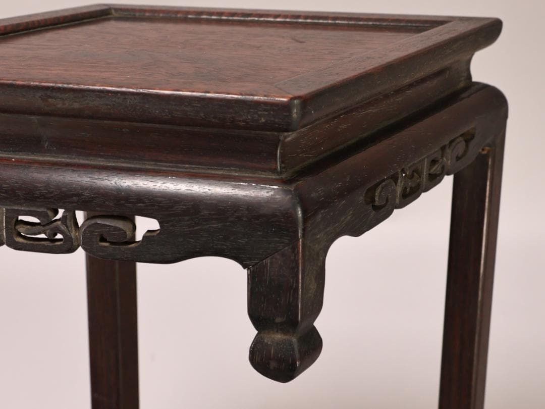 BK435　時代唐木　菱型　高卓　花台　香炉台　飾台　盆栽台　高さ約41㎝