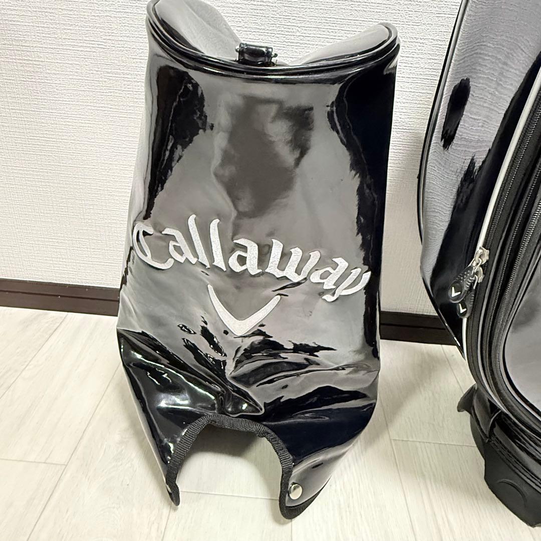 美品キャロウェイ　ド迫力大きめキャディバッグ　エナメル　9型　ブラック×シルバー