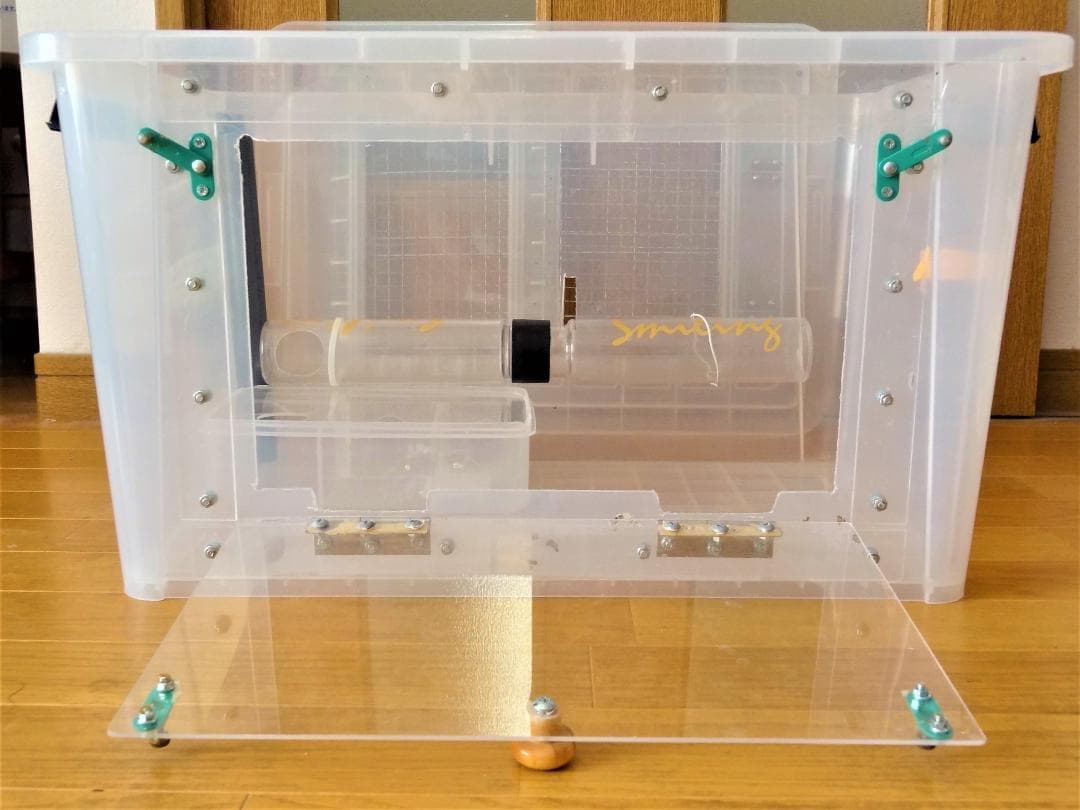 ハムスター 飼育ケージ 飼育セットケース  前開き 透明 天板開閉 地下型の巣箱