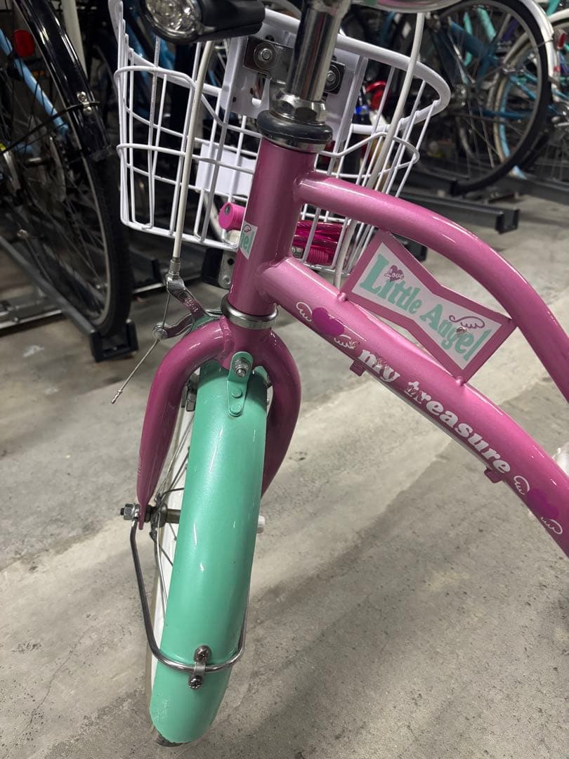 幼児用自転車 ミントグリーンとパープル リトルエンジェル キッズ自転車 美品
