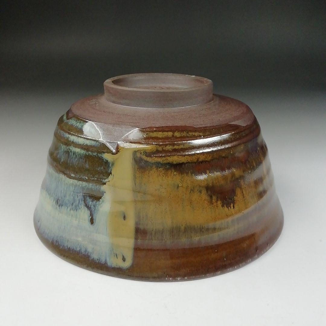 Ｔ５９５　茶碗　『高取焼』『掛分釉　茶碗』『亀井味楽 造』　共箱　抹茶碗　茶道具