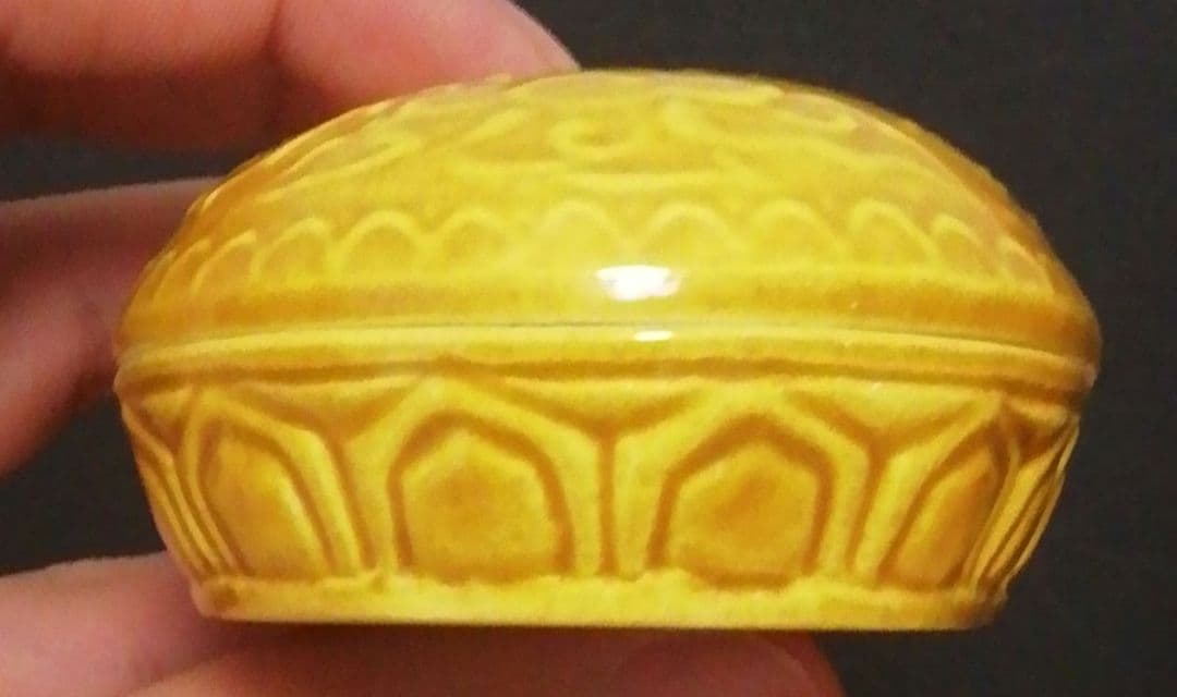 中村翠嵐作　交趾焼　小判龍　香合　共箱　共布　栞付　茶道具