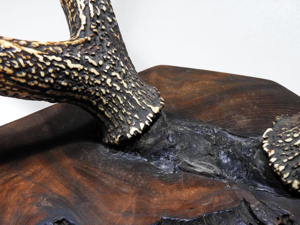 ●逆賊の幕臣 小栗忠順 小栗上野介忠順 所要 墨書 鹿角 刀掛け 三刀掛け 幕末