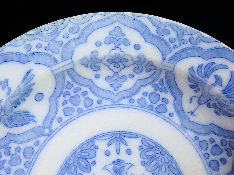 伊万里　印判　花に鳳凰　来栖紋の図　手塩皿　５枚　D567A-BNw