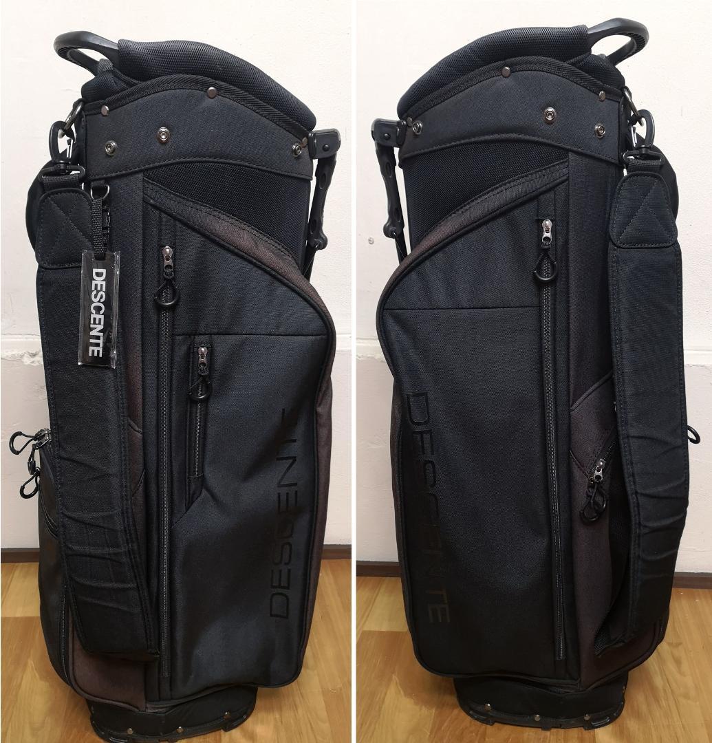 DESCENTEの軽量スタンドキャディバッグ(黒／グレー)