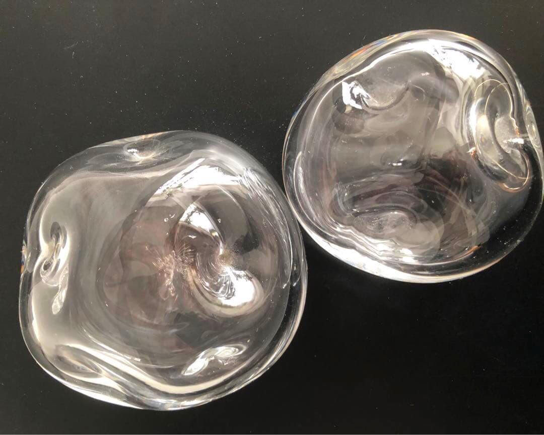 吹きガラス・花かご型花瓶&ペーパーウエイト