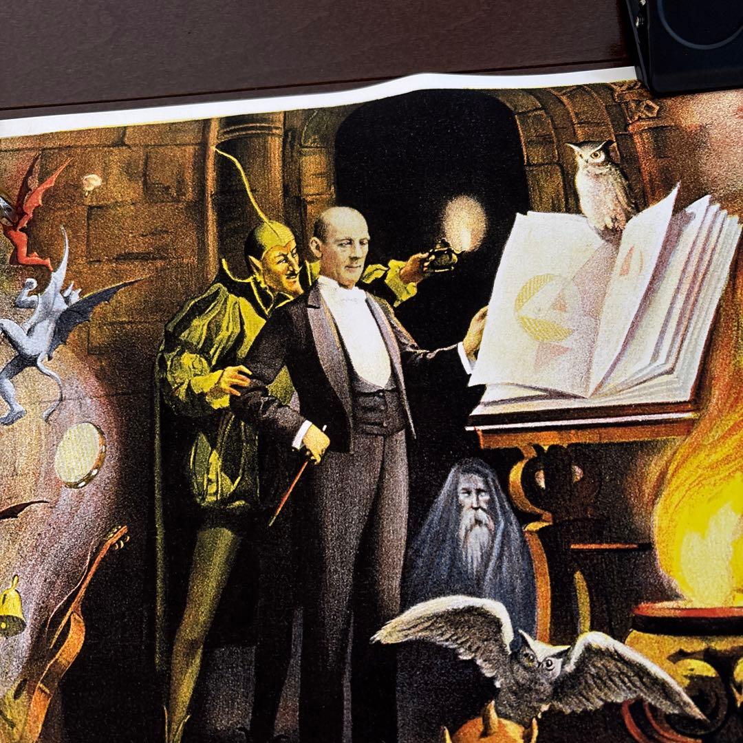 5 ビンテージ　アンティーク　悪魔　デビル　マジシャン　マジック　奇術　ポスター