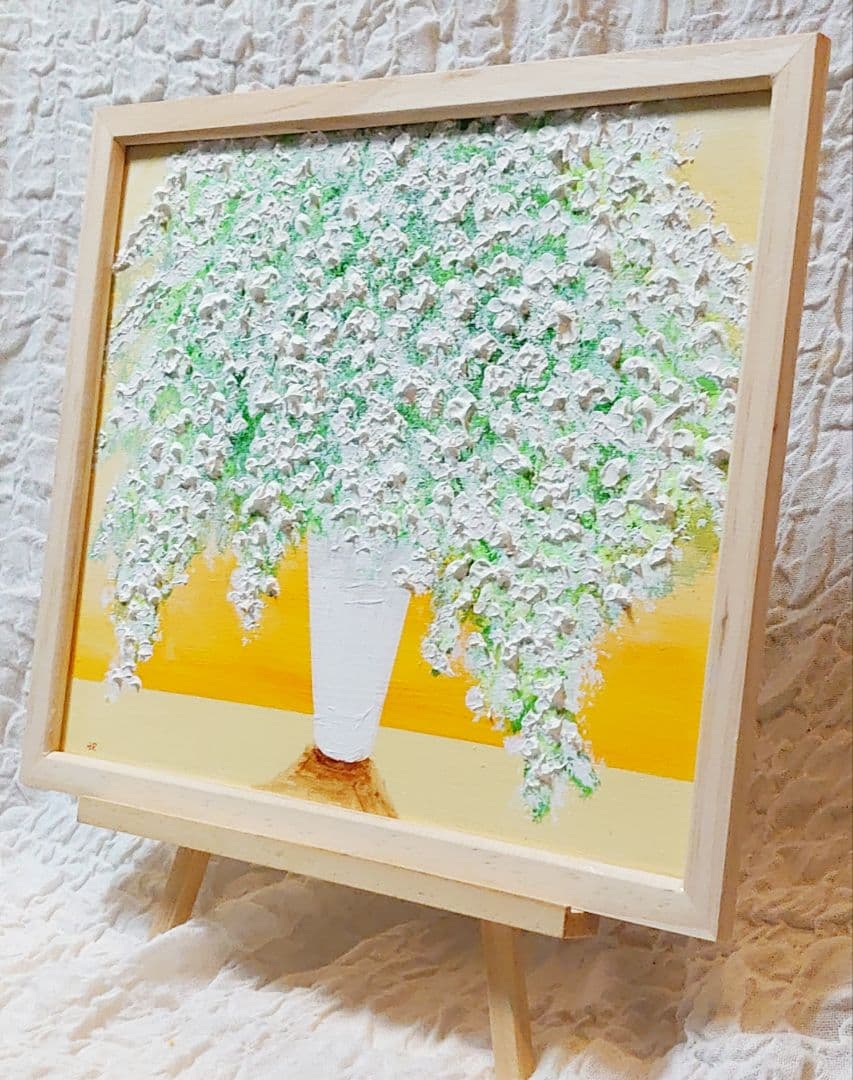 油絵 絵画 【かすみ草】