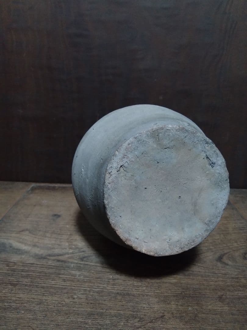 須恵器長頸瓶　発掘　考古　花生　花飾り　骨董古道具