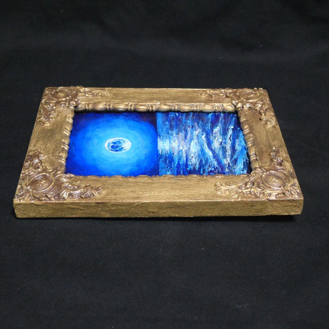 油絵 油彩 油彩画 絵 絵画 キャンバスパネル ミニ絵画【スーパーブルームーン】