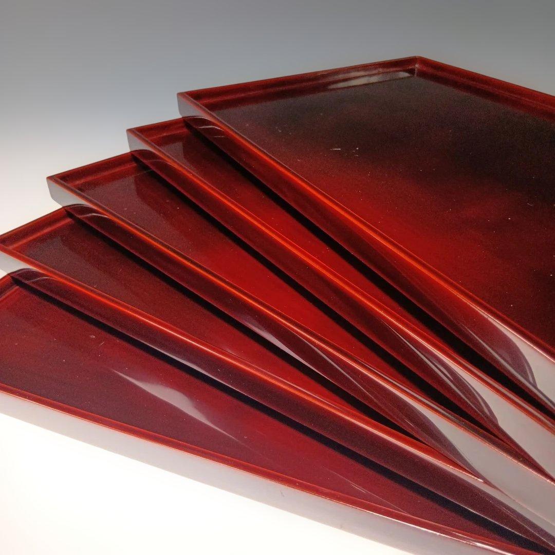 輪島塗　光栄堂　点心盆5枚　共箱