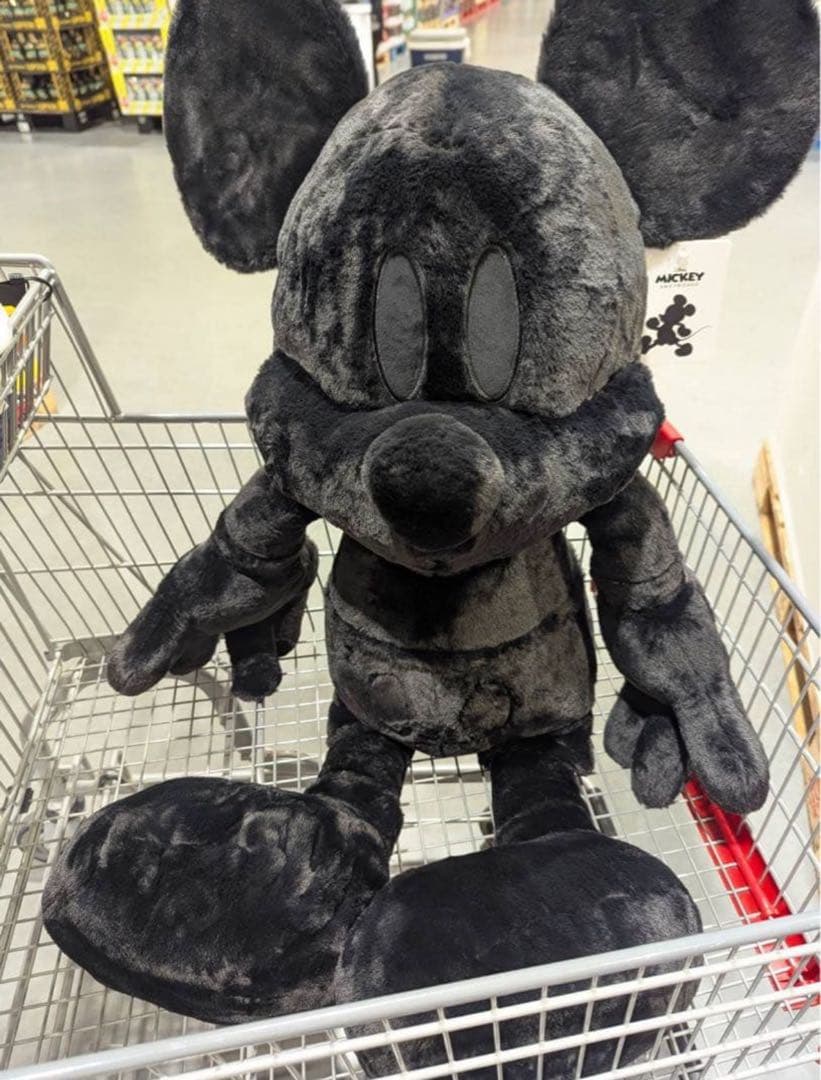 コストコ　ブラック ミッキー ぬいぐるみ 　ビッグ　ブランケット　100cm