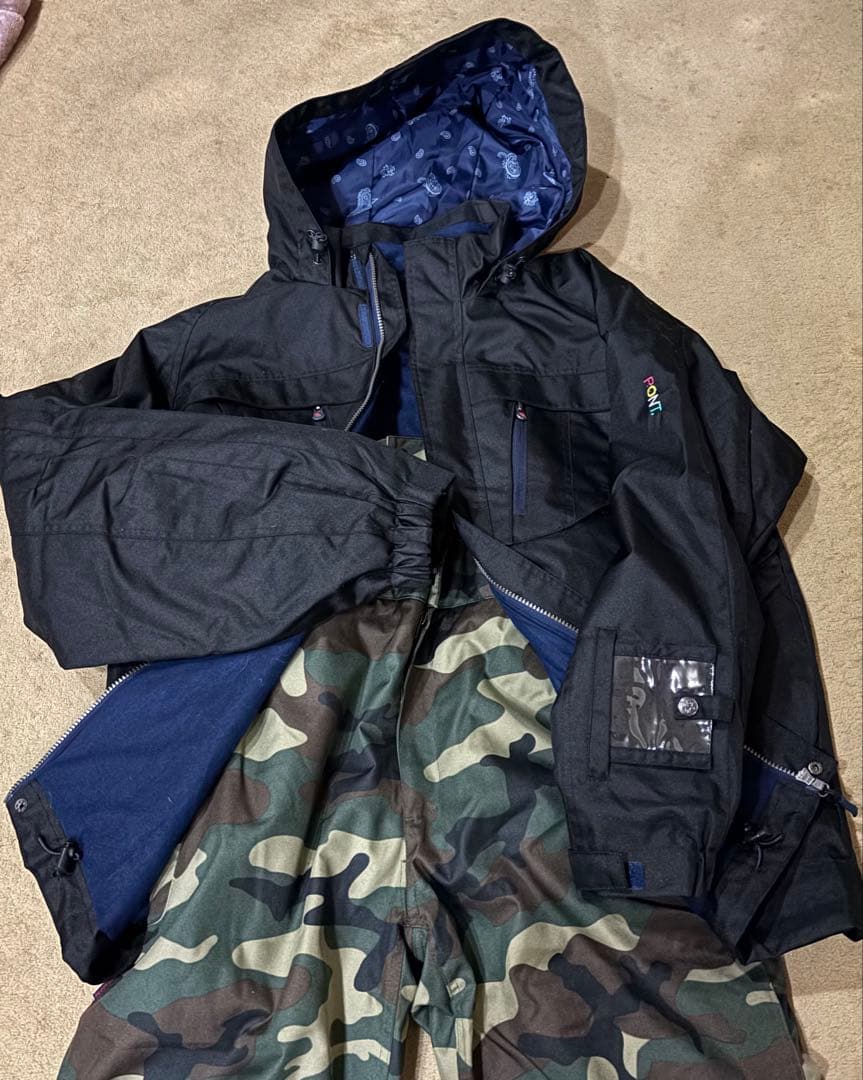 PONTAPES スキー スノーボードウェアセット XL 迷彩 メンズ