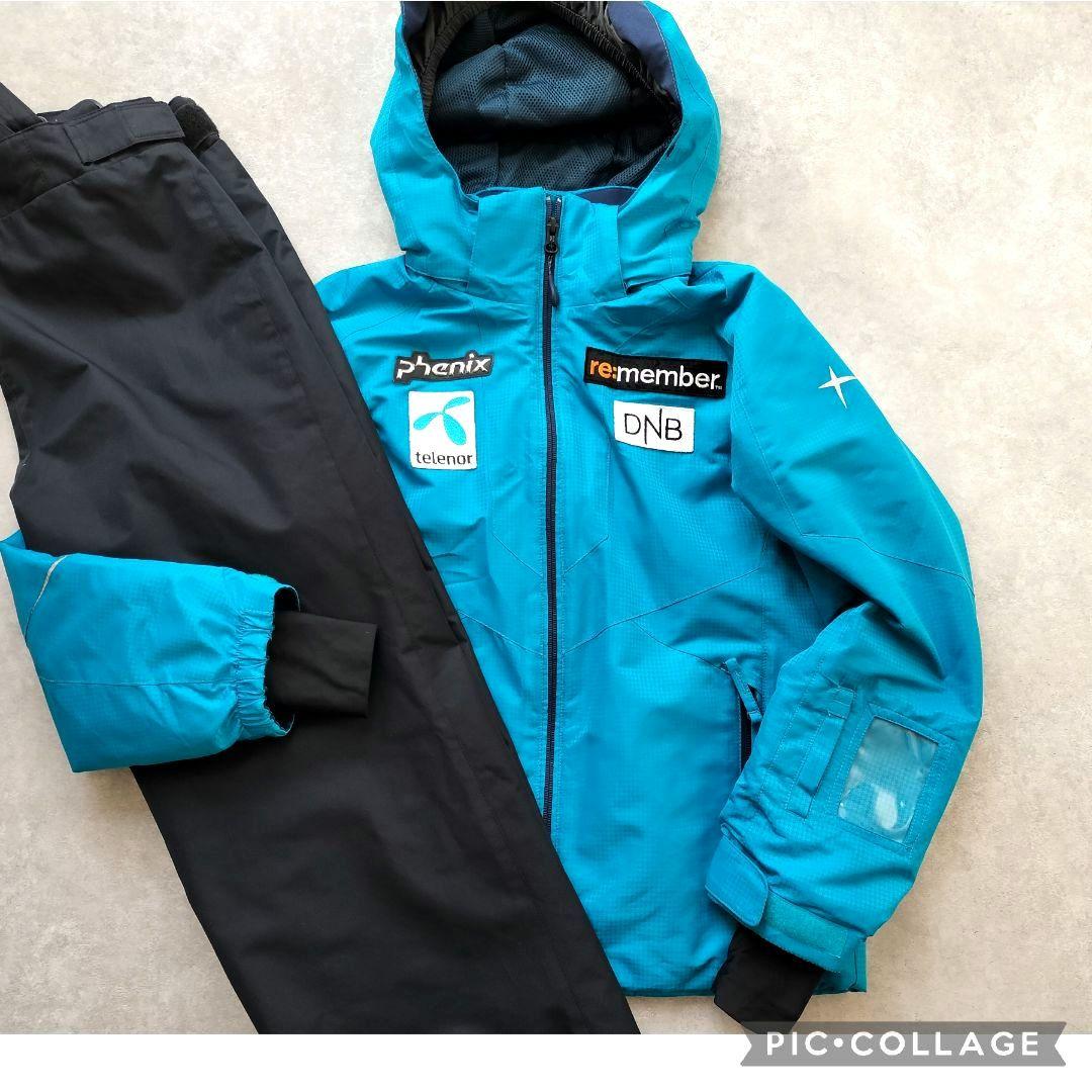 【美品】PHENIX アルペンモデル スキーウェア 150 男の子 青黒 上下