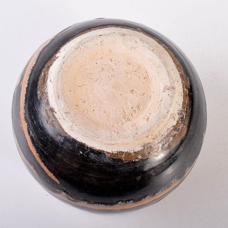 中国　磁州窯黒釉　壺　花入　C　6888