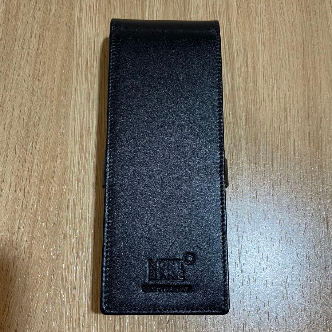 MONT BLANC ブラックレザー　ペンケース　3本
