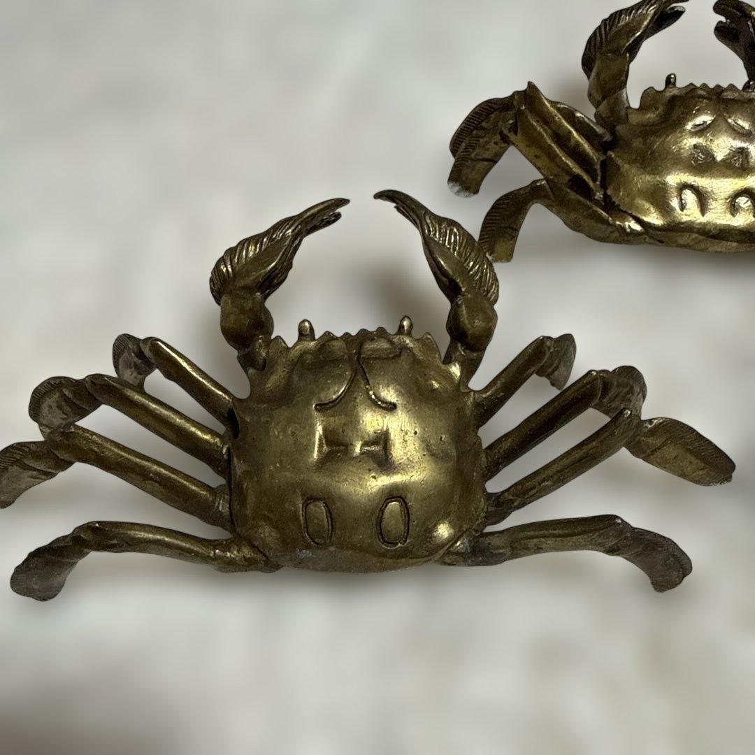 真鍮 蟹 置物 セット