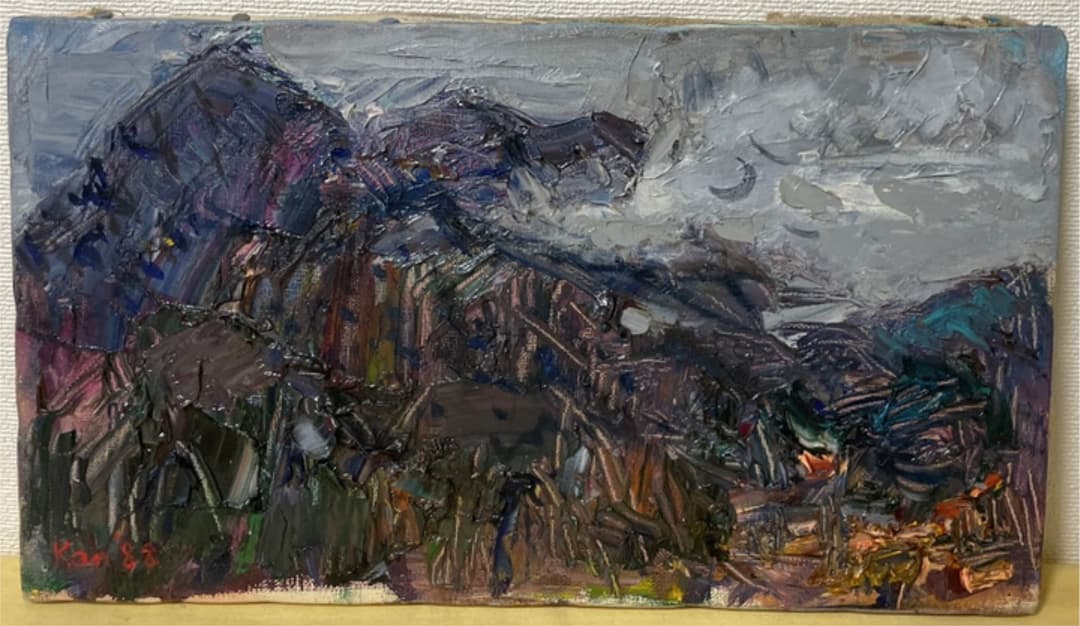 作家不詳『雲かかる 英彦山』M4 高級額装 真筆保証 タトウ箱 1点