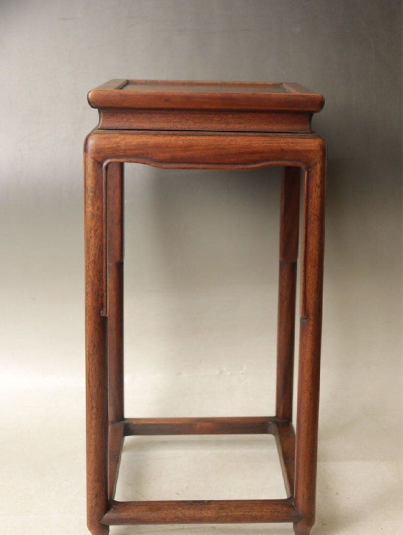 唐木　紫檀？　高足　花台　小物上げ　飾り台■