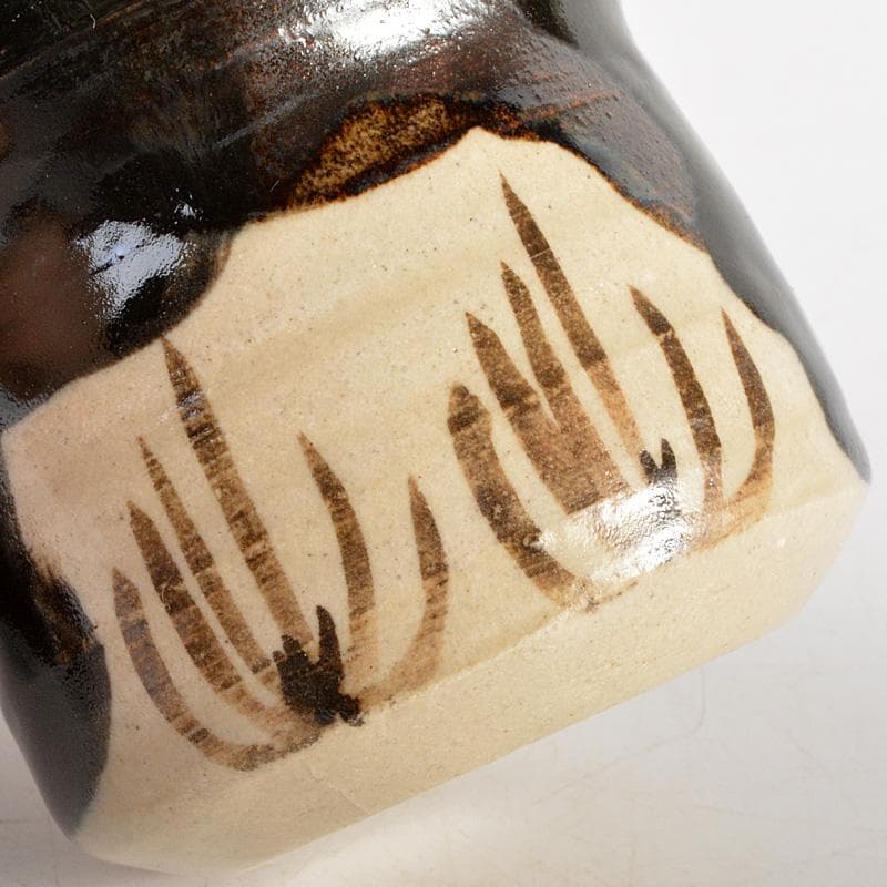 茶道具　黒織部　茶器　在銘　共箱　V　6330