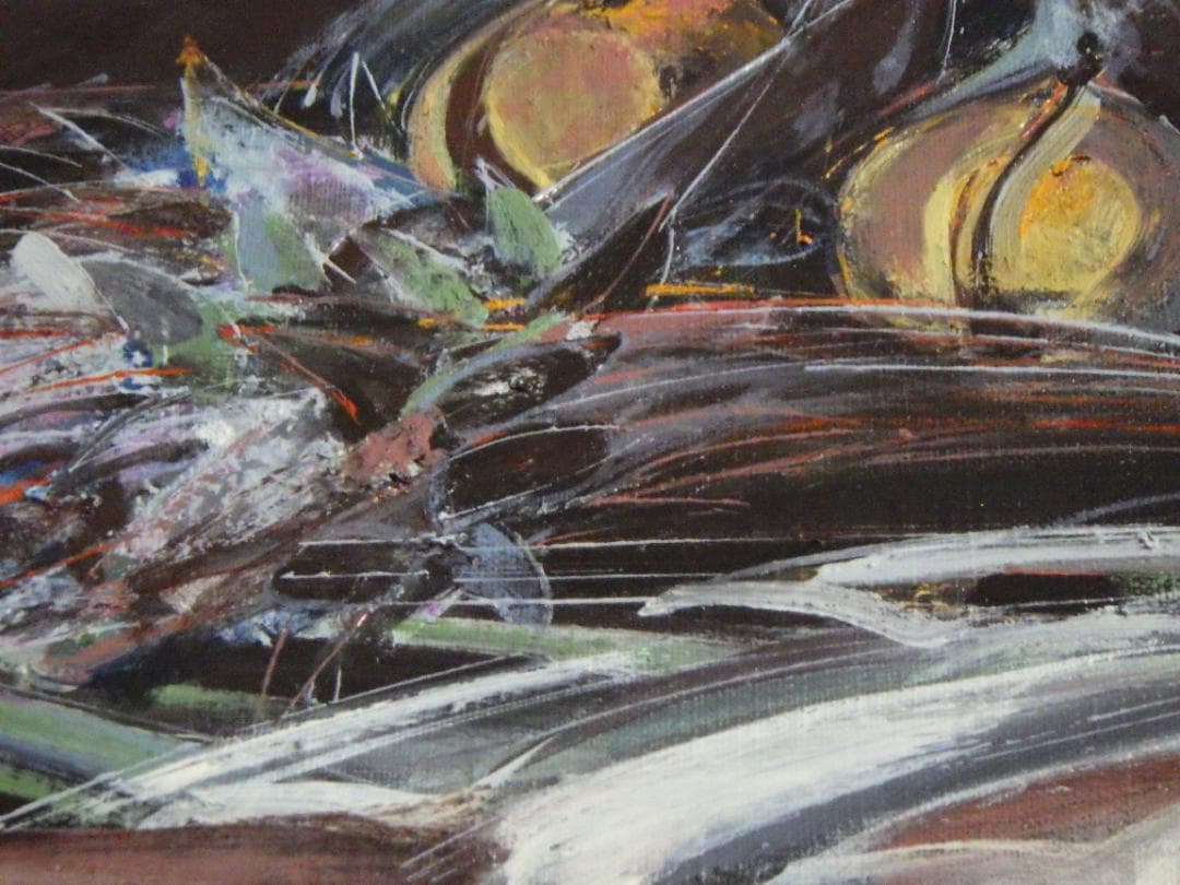 真作 大きい一点物 油彩 肉筆 奥田紘 静物 直筆サイン カード 高島屋 額装