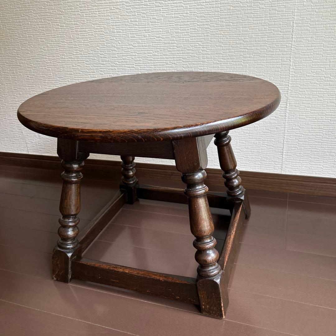 アンティーク　ローテーブル　丸型