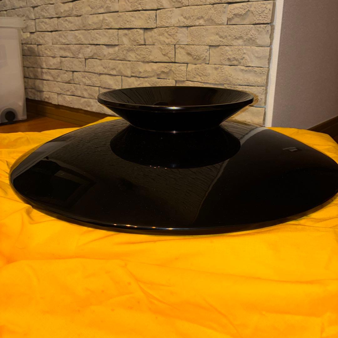 輪島塗　大皿　飾皿黒塗　台付　直径45センチ未使用