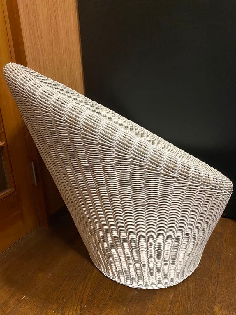 希少♦️高級 エッグチェア♦️ホワイトラタン♦️フレンチ シャビー♦️2脚セット 送料込