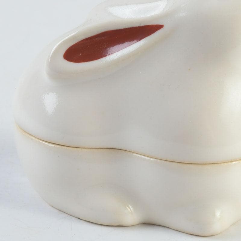 茶道具　紀州焼　葵窯　兎　卯　香合　共布共箱　V　9323