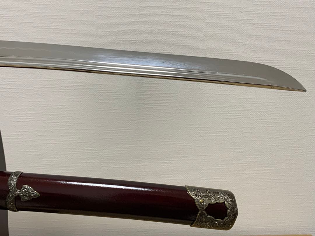 【模造刀】日本刀 打刀 加州藤原清光 朱呂鞘拵 樋入刀身