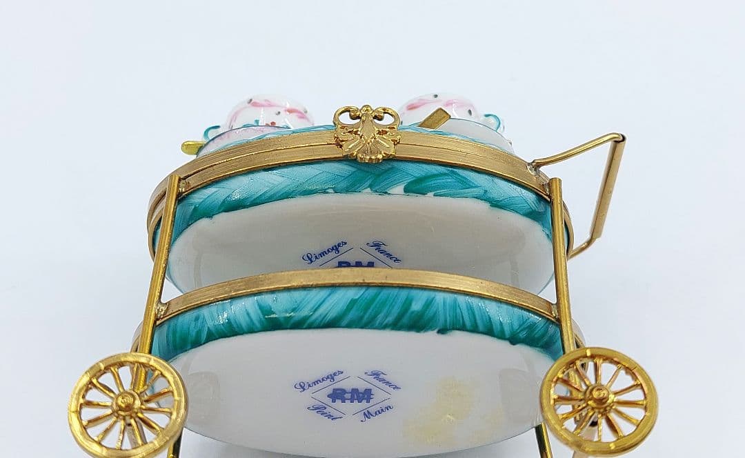 リモージュボックス 磁器 真鍮 ブレックファースト キッチンワゴン フランス