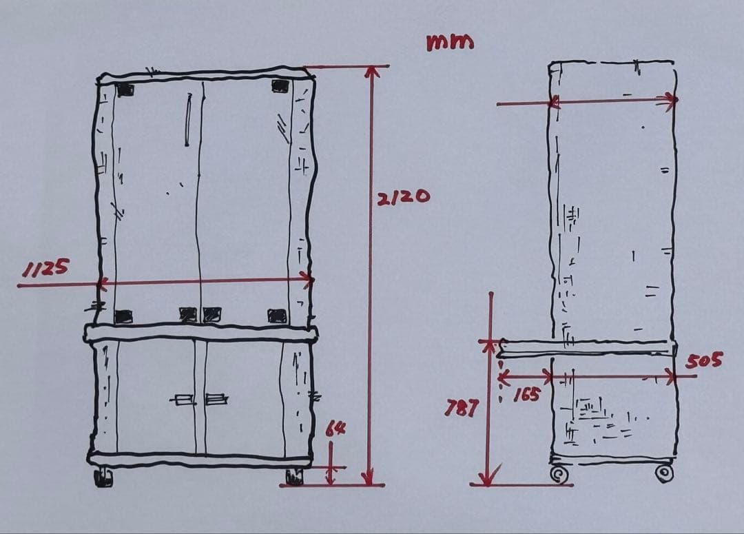 ⚫️NYモノ/アンティーク木製キャビネット/美品/特別追加加工/店舗什器等に是非