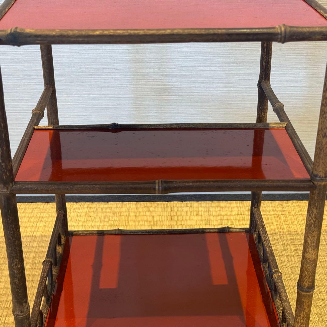 君子棚 斑竹 天然竹 水指棚 茶棚 紙箱 美品 茶道具