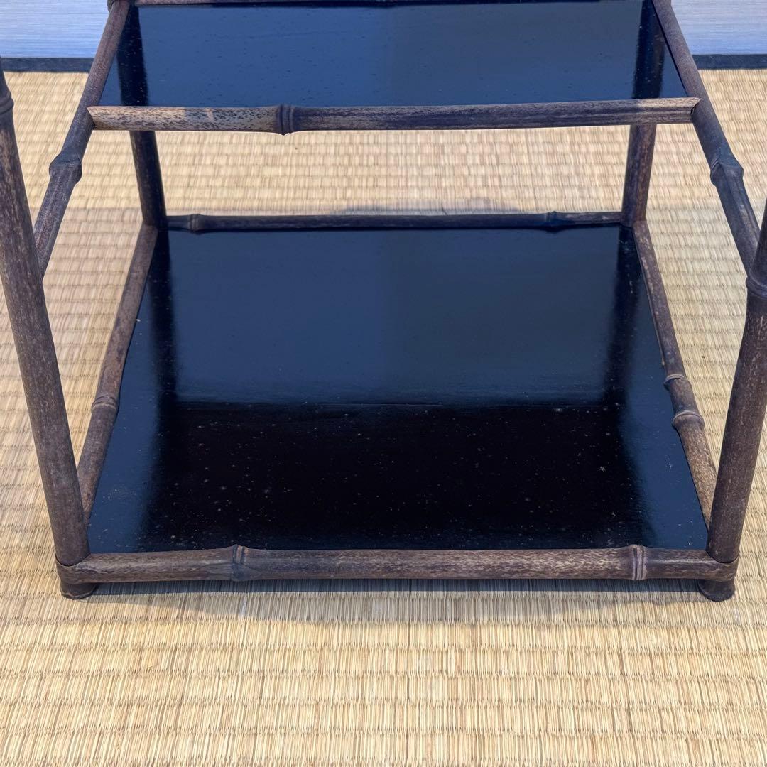 君子棚 斑竹 天然竹 水指棚 茶棚 紙箱 美品 茶道具