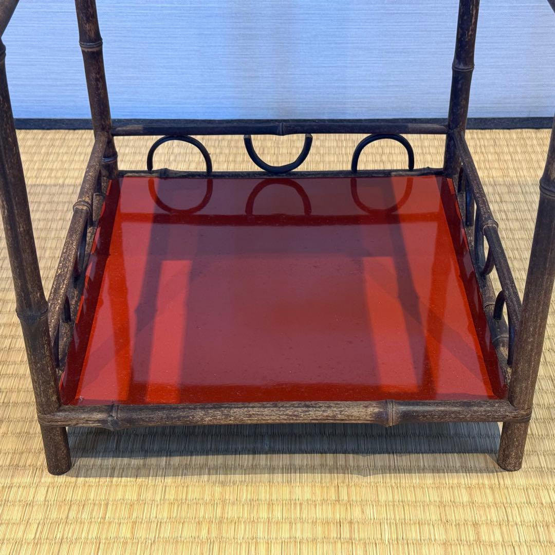 君子棚 斑竹 天然竹 水指棚 茶棚 紙箱 美品 茶道具