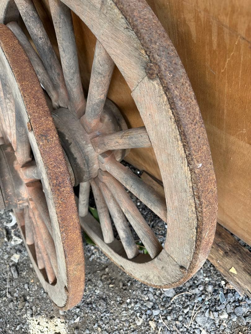 大八車　車輪　古民具　アンティーク　レトロ　ガーデニング