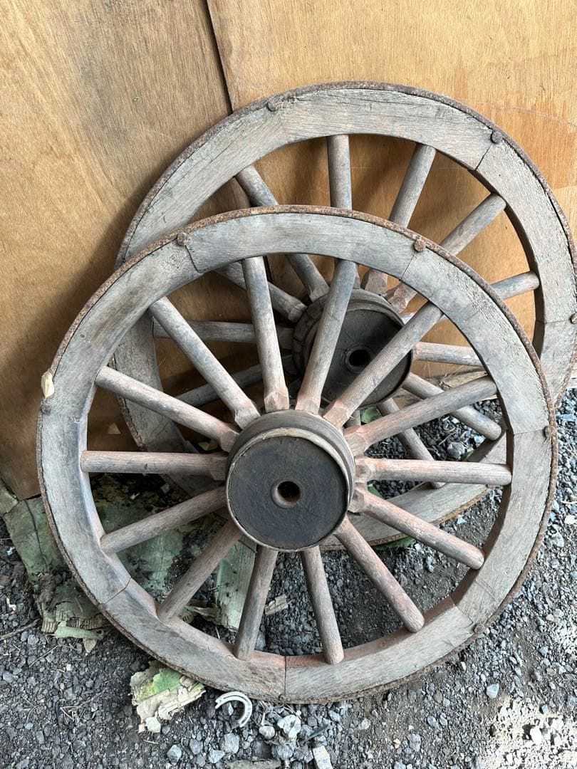 大八車　車輪　古民具　アンティーク　レトロ　ガーデニング