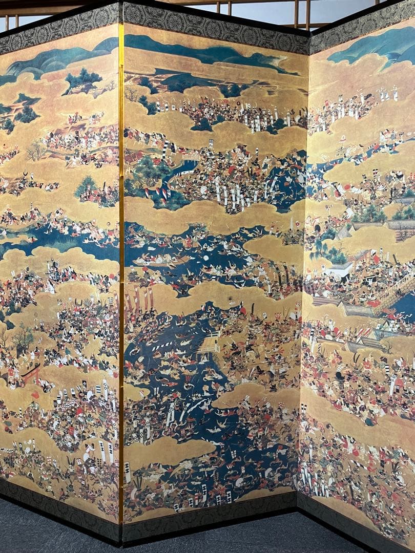 大阪夏の陣図 左隻 屏風 複製 特大 高級 衝立 六曲 侍 武士 和風 日本画