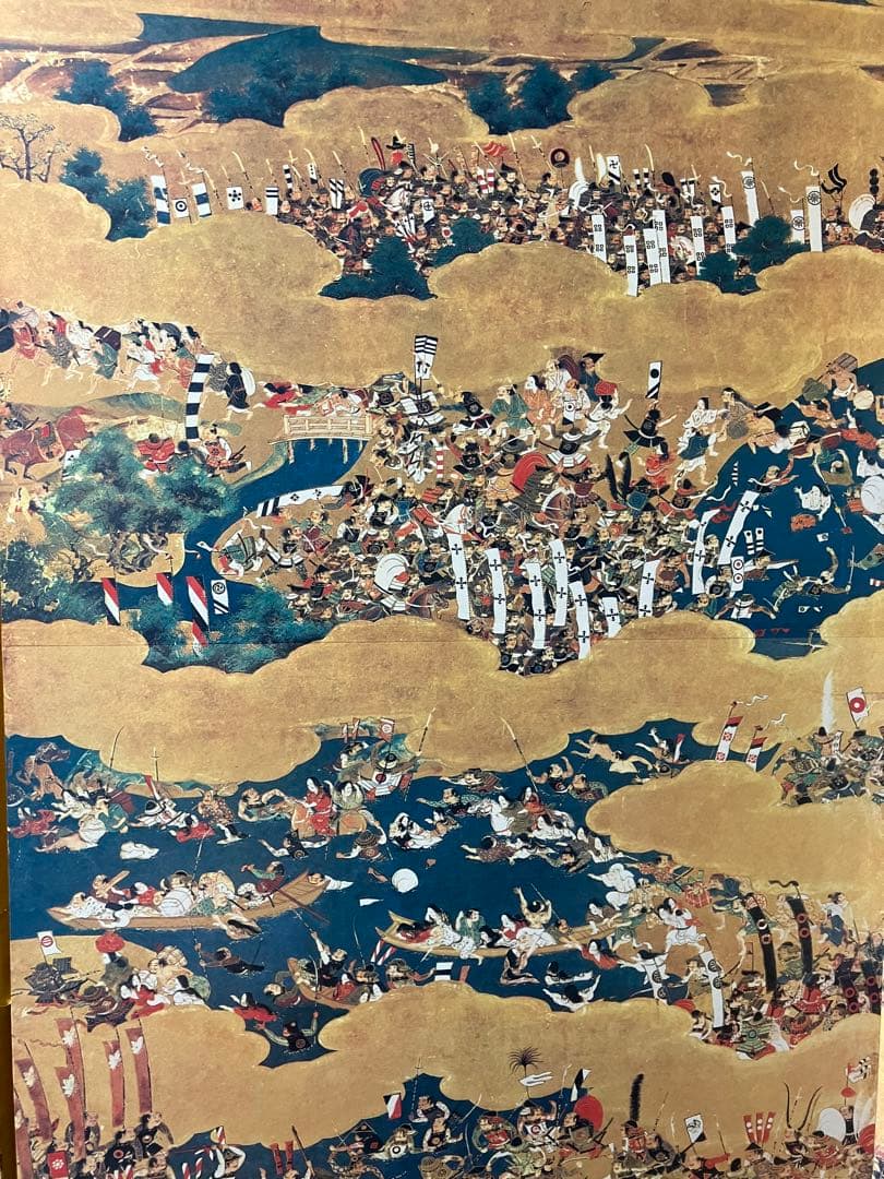 大阪夏の陣図 左隻 屏風 複製 特大 高級 衝立 六曲 侍 武士 和風 日本画