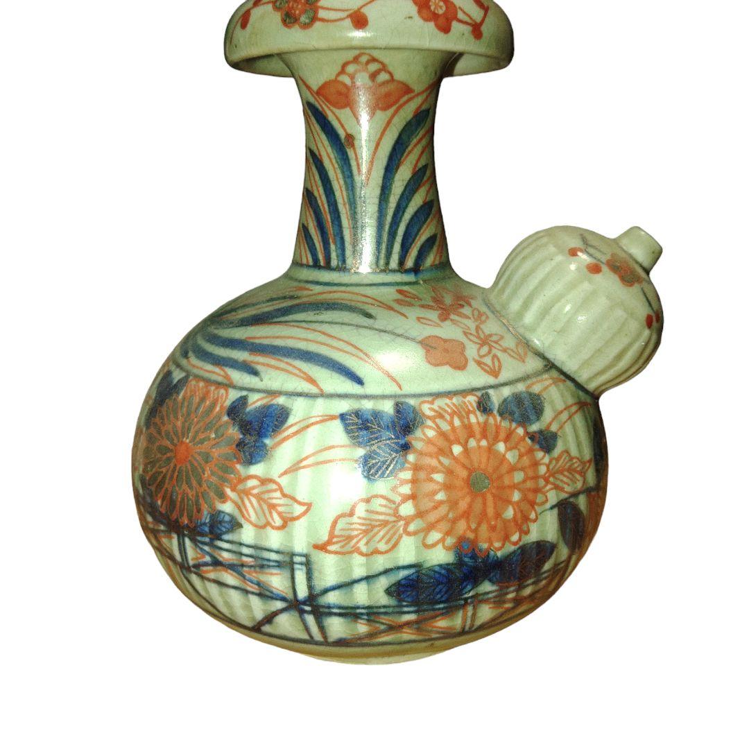 草花文ケンディ水注　アンティーク